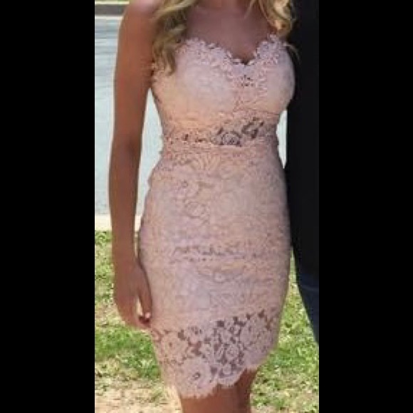 COPY - A.Peach Lace detail mini dress - Picture 1 of 5